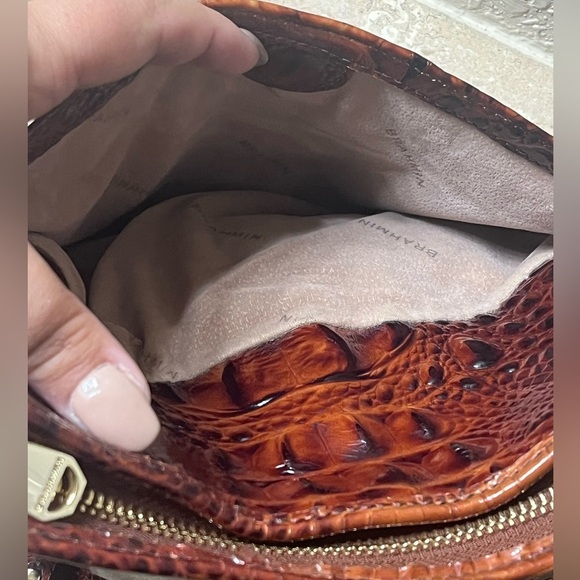 Brahmin Jody Leather Crossbody Crocodile Embossed Pecan Melbourne - Picture 16 of 16